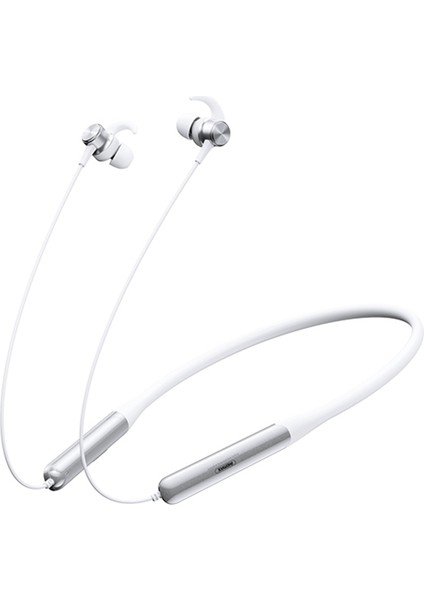 Remax RB-S16 Dokunmatik Kontrollü Kulaklık Spor Boyun Askılı Bluetooth Kulaklık Boyun Bandı Kablosuz Kulaklık - Beyaz (Yurt Dışından)