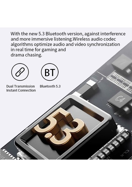 S47 Tws Kulaklık Bluetooth 5.3 Dijital Ekranlı Şarj Kutulu Kablosuz Kulaklık - Siyah (Yurt Dışından)