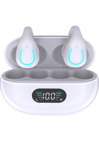 YYK-Q71 Kemik Iletimli Bluetooth Kulaklık Klipsli Gürültü Azaltma Spor Kablosuz Kulaklıklar (Ce Sertifikalı) - Beyaz (Yurt Dışından)