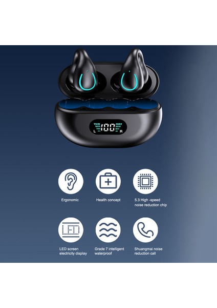 YYK-Q71 Kemik Iletimli Bluetooth Kulaklık Klipsli Gürültü Azaltma Spor Kablosuz Kulaklıklar (Ce Sertifikalı) - Beyaz (Yurt Dışından)
