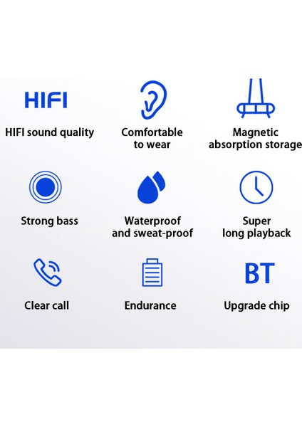 G03 Manyetik Boyun Bandı Bluetooth Kulaklık Spor Kablosuz Güçlü Bas Müzik Arama Kulaklık - Beyaz (Yurt Dışından) fiyatları