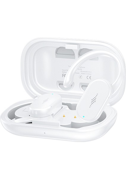 Wekome Ws-02 Döner Kulak Kancası Bluetooth Kulaklık Su Geçirmez Kablosuz Spor Kulaklıkları - Beyaz (Yurt Dışından)