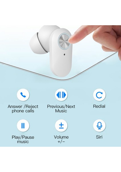 YD06 Kulak Içi Kulaklık Kablosuz Bluetooth Kulaklık Dokunmatik Kontrollü Kulaklık - Beyaz (Yurt Dışından) modelleri