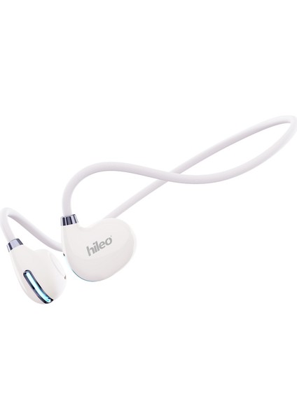 Hıleo HI73 Açık Kulak Yönlü Hava Iletimi Serin Gece Işığı ile Spor Bluetooth Kulaklık Hd Çağrı Hafif Ağrısız Kulaklık - Beyaz (Yurt Dışından)