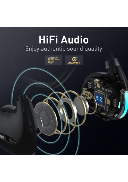 Hıleo HI73 Açık Kulak Yönlü Hava Iletimi Serin Gece Işığı ile Spor Bluetooth Kulaklık Hd Çağrı Hafif Ağrısız Kulaklık - Beyaz (Yurt Dışından) fırsatları