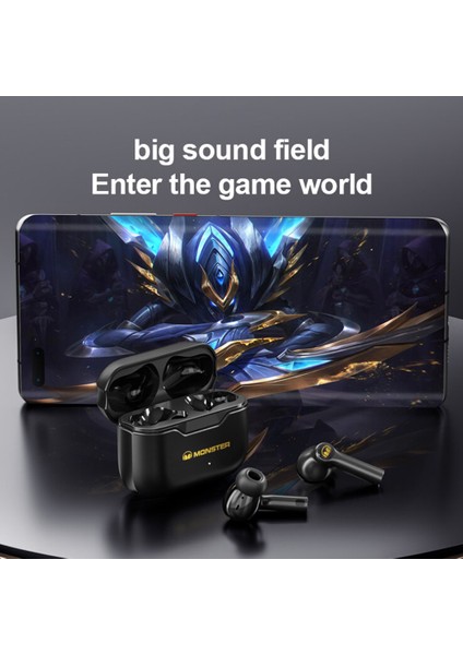 Monster XKT02 Bluetooth Kablosuz Kulaklık Stereo Ses Düşük Gecikme Koşu Koşu Için Spor Kulak Içi Kulaklık - Siyah (Yurt Dışından) fırsatları