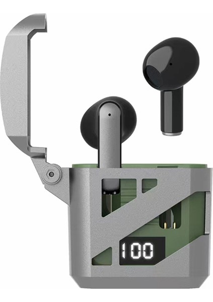 GT02 Cool Mecha Stil Kulak Içi Bluetooth Kulaklık Enc Gürültü Azaltma Tws Kulakiçi Taşınabilir Kablosuz Kulaklıklar - Yeşil (Yurt Dışından)
