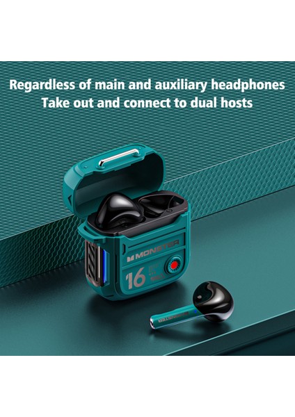 Monster XKT16 Tws Bluetooth 5.3 Kulaklık Hifi Müzik Oyun Kablosuz Kulaklık - Koyu Yeşil (Yurt Dışından) fırsatları