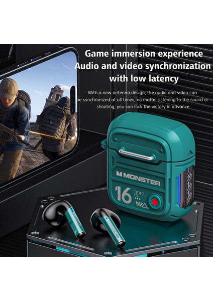 Monster XKT16 Tws Bluetooth 5.3 Kulaklık Hifi Müzik Oyun Kablosuz Kulaklık - Koyu Yeşil (Yurt Dışından) indirimleri