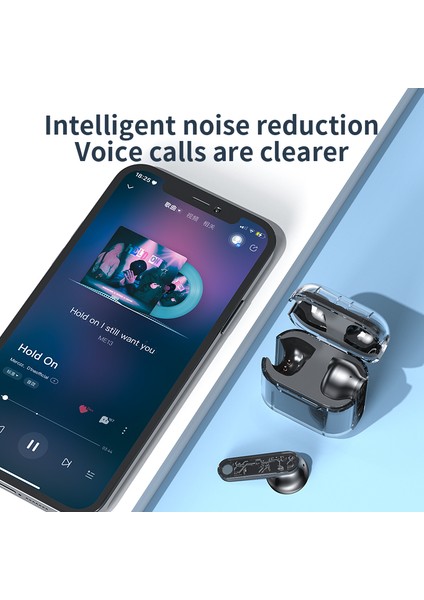 TM10 Kablosuz Bluetooth 5.3 Oyun Kulaklığı Tws Kulakiçi Yarı Saydam Düşük Gecikmeli Kulaklık - Beyaz (Yurt Dışından) fırsatları