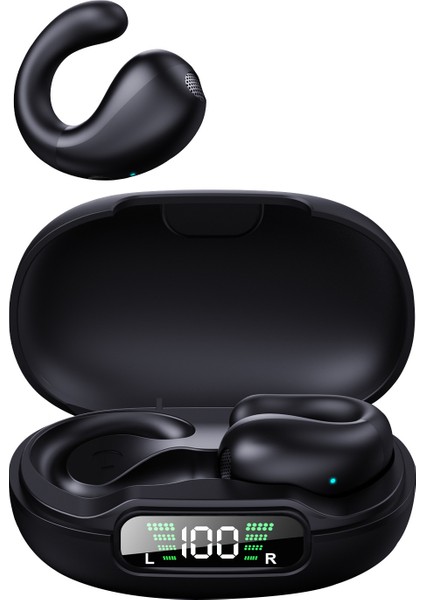 YYK-Q92 Bluetooth 5.3 Kulaklık Klipsli Kulak Gürültü Önleyici Kulaklık Kablosuz Spor Kulaklıkları (Ce Ile) - Siyah (Yurt Dışından)