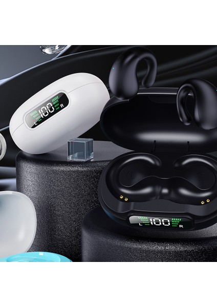 YYK-Q92 Bluetooth 5.3 Kulaklık Klipsli Kulak Gürültü Önleyici Kulaklık Kablosuz Spor Kulaklıkları (Ce Ile) - Siyah (Yurt Dışından)