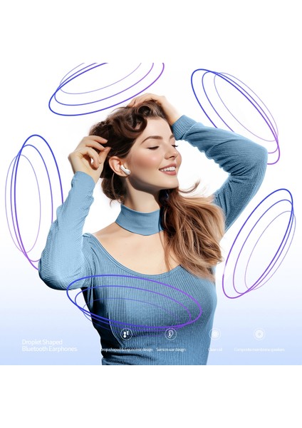 Xundd X33 Su Damlası Şekli Tws Bluetooth Kulaklık Stereo Müzik Oyun Kablosuz Kulaklık - Beyaz (Yurt Dışından) fiyatları