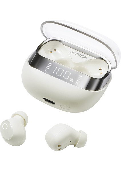 Jdots Serisi Jr-Db2 Gerçek Kablosuz Kulaklık Dijital Ekranlı Düşük Gecikmeli Bluetooth Kulaklık - Beyaz (Yurt Dışından)