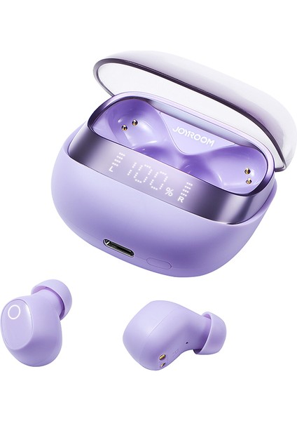 Jdots Serisi Jr-Db2 Gerçek Kablosuz Kulaklık Dijital Ekranlı Düşük Gecikmeli Bluetooth Kulaklık - Mor (Yurt Dışından)