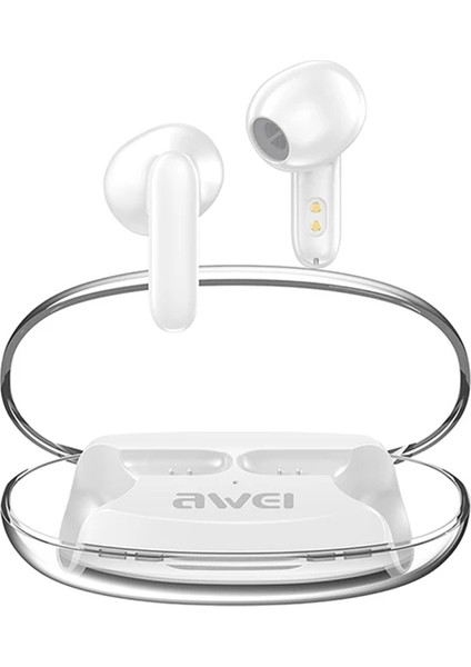 Aweı T85 Enc Gürültü Önleyici Bluetooth Kulaklık Müzik Tws Kablosuz Kulaklık - Beyaz (Yurt Dışından)