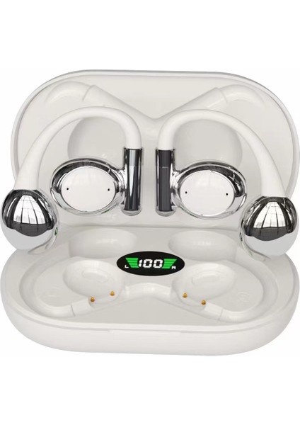 YYK-880 Açık Kulak Bluetooth 5.3 Kablosuz Kulaklık Gürültü Azaltma Spor Kulaklıkları - Beyaz (Yurt Dışından)