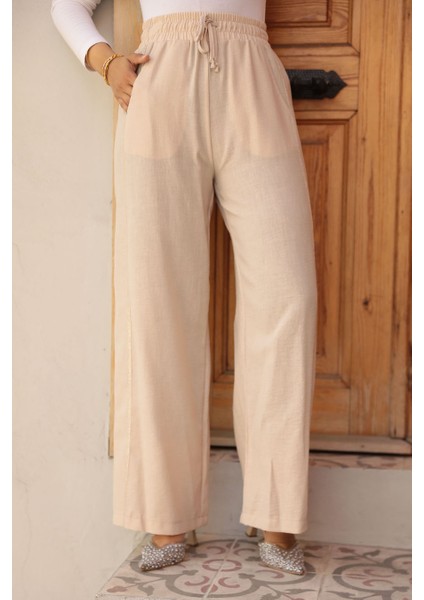 Simli Bej Tesettür Pantolon 18193BEJ