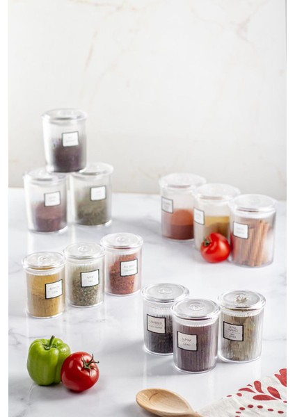 12'li Barok Yuvarlak 2 Boy Kavanoz Seti & Saklama Kabı & Erzak Kabı (6 Adet 500 Ml, 6 Adet 250 Ml)