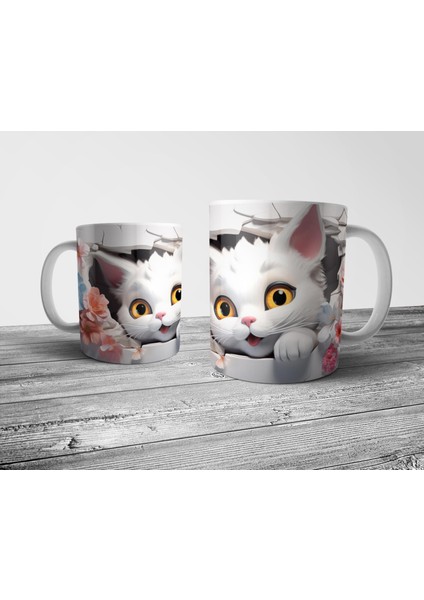 Kedi Cat Optik Illüzyonlu Kupa Bardak Model 3 fiyatları
