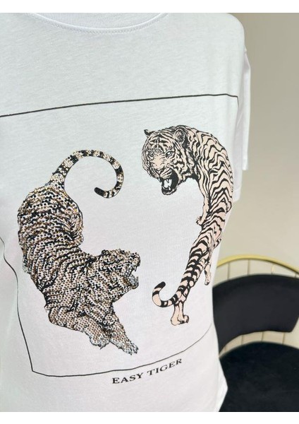 4510 Iki Jaguar T-Shirt Beyaz