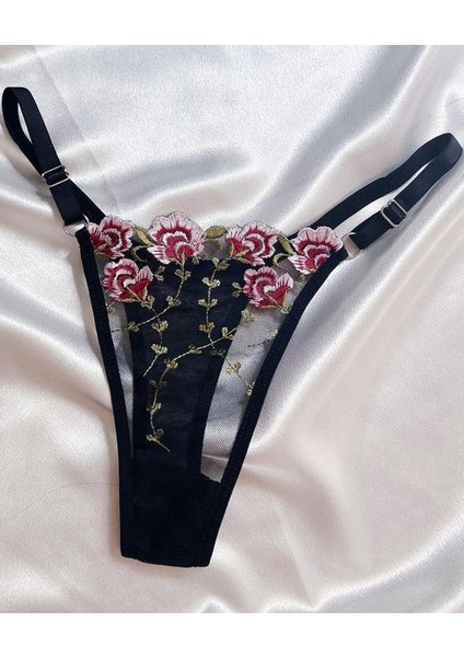 Black History Lck Flowers Transparan Sütyen Takımı