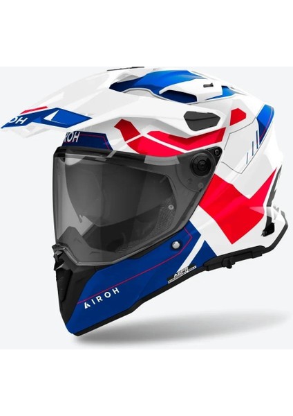 Aıroh Commander 2 Reveal Blue Red Gloss Kask