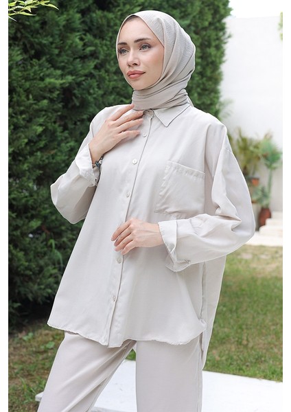 Gömlek Pantolon Ikili Takım 1057 - Taş