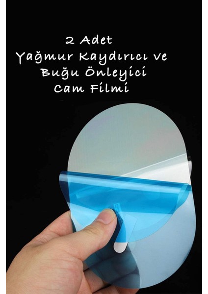Oto Yan Ayna Yağmur Cam Film 2 Adet - Buğu Önleyici & Su Tutmaz Film