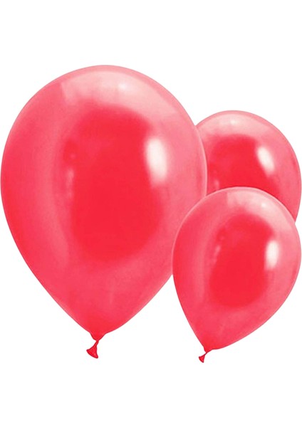 Ngüzel Party 12" 30 cm Metalik Kırmızı Balon 10 Adet