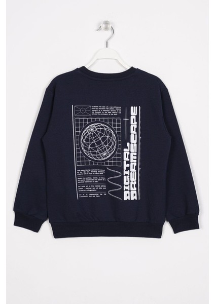 Ön Arka Dijital Baskı Detaylı Lacivert Renk Erkek Çocuk Sweatshirt fiyatları