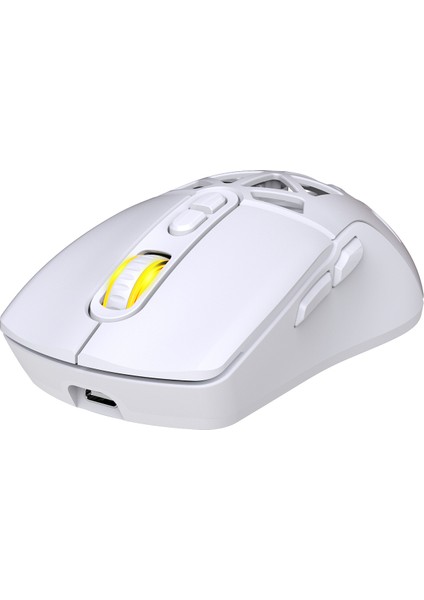 Nexus Air V1 Kablosuz 10000 Dpi Pixart PMW3325 Sensör Makro Yazılımlı & Değiştirilebilir Kapaklı RGB Kablosuz Gaming Mouse - Beyaz (2.4 GHz Kablosuz + BT5.1 + Type-C ile Kullanım Desteği)