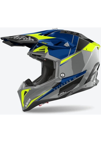 Aıroh Avıator 3 Push Blue Gloss Kask