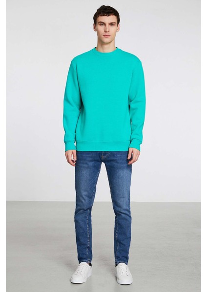Travis Erkek Yumuşacık Kumaşlı Regular Fit Yuvarlak yakalı Yeşil Sweatshirt modelleri