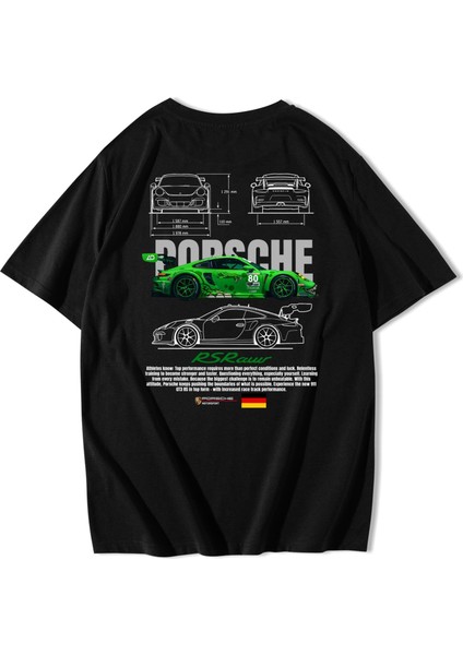 Unisex Oversize Porsche Rs Raw T-Shirt