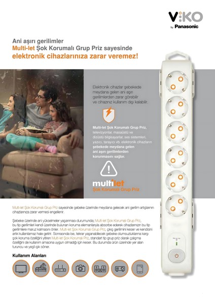 | Altılı Grup Priz, Akım Korumalı Topraklı - Çocuk Korumalı Çoğaltıcı Priz [Altılı, 1.5 Metre, Beyaz] modelleri