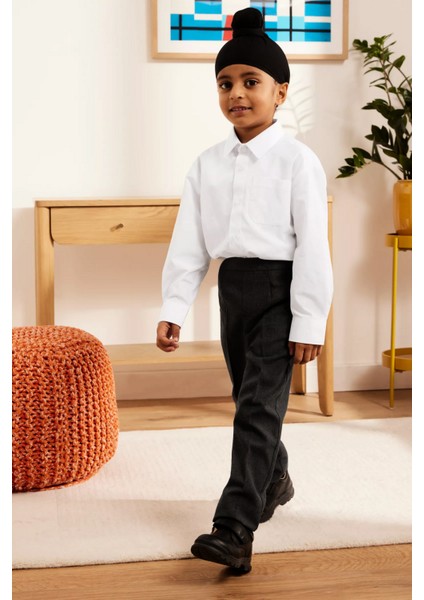 Çocuk Likralı Esnek Rahat Kesim Kumaş Okul Pantolon