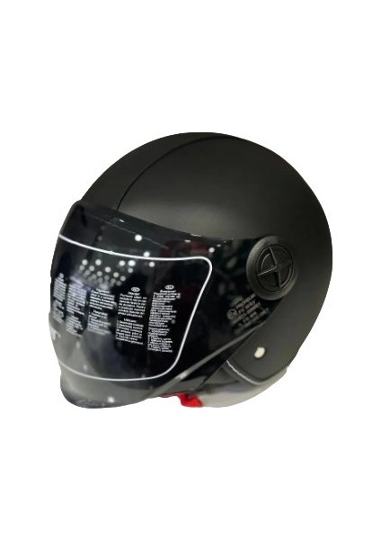 FX-101 Deri Kaplama Siyah Açık Kask