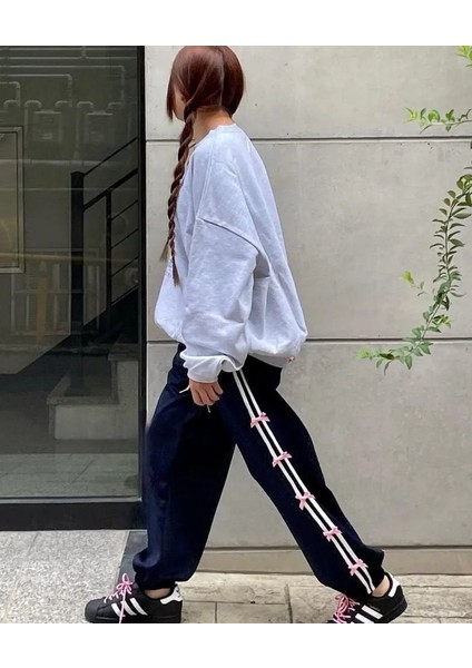 Lacivert Coquette Bows Side Stripe Paraşüt Eşofman Altı S indirimleri