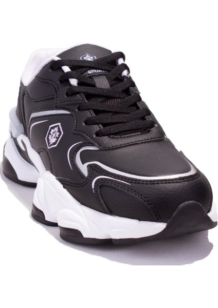 Madaxbb Pu Siyah Ortopedik Günlük Kadın Spor Ayakkabı