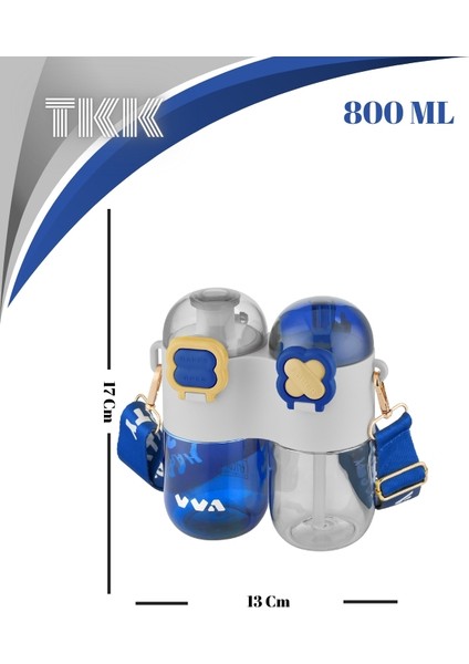 Tkk Tek Gövde Çift Hazneli Pipetli-Pipetsiz Kullanım Askı Aparatlı Çocuk Su Şişesi - 800 Ml. fiyatları