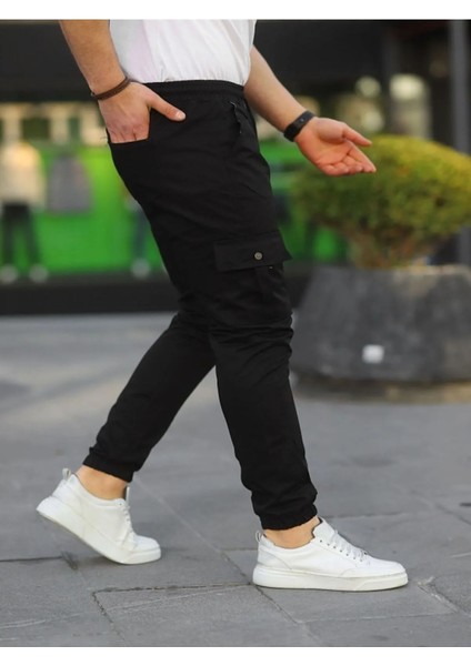 Likralı Beli ve Paçası Lastikli Haki Kargo Pantolon fiyatları