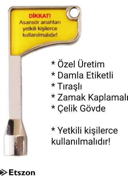 Asansör Kapı Açma Anahtarı Üçgen Anahtar Kaliteli 2 Adet