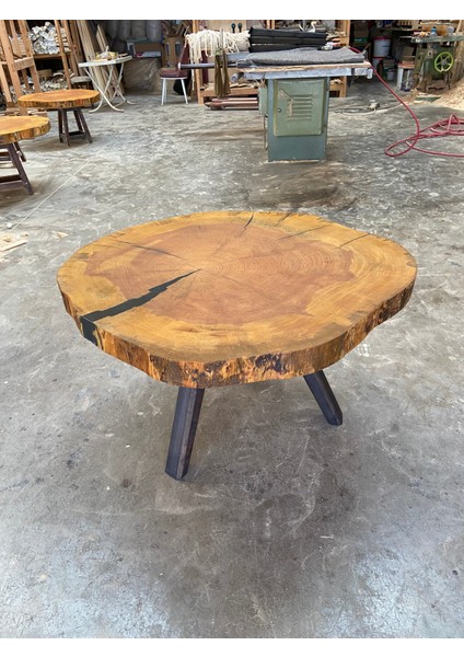 Doğal Orjinal Kütük Ahşap Orta Sehpa, 90 cm fırsatları