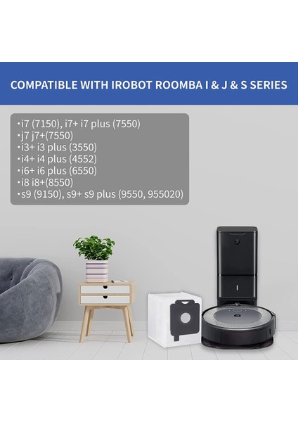 Irobot Roomba Için Tüm I & S & J Serisi Temiz Tabanlı Otomatik Kir Bertaraf Modelleri, Irobot Roomba Için Toz Torbaları I3 I4 I6 (Yurt Dışından)