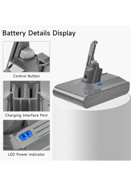 21.6V V8 Pil Adaptörünü + Dyson V8 Piller Için Ön Filtreyi Değiştirin V8 Absolute V8 Hayvan Elektrikli Süpürge Şarj Edilebilir (Yurt Dışından)