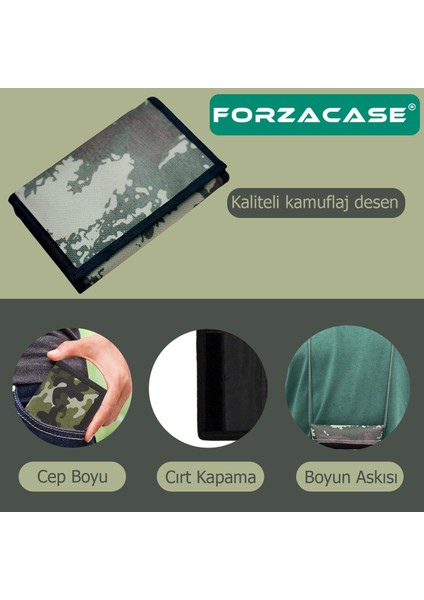 4 Göz Iç Fermuarlı Cırt Kapamalı Boyun Asmalı Asker Cüzdanı - FC615 modelleri