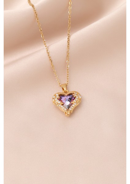 Gold Pembe Hearts Kadın Kalp Kolye 1453531 modelleri