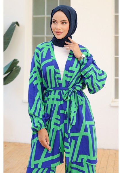 Bengül Kimono Pantolon Ikili Takım 1111 - Yeşil modelleri