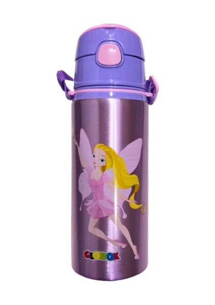 600 ml Alüminyum Suluk Pipetli Boyun Askılı Mor